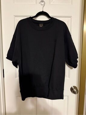 Vintage 90s USA Olympics Short Sleeve Sweatshirt XL Black Boxy Pullover